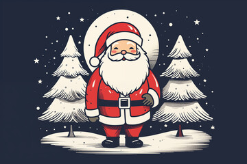 santa claus with christmas tree