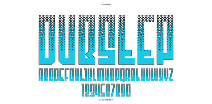 Electronic music display font, vector typeface for titles and logos and band or DJ names, modern typography, creative letters alphabet.