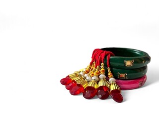 Rakhi For Sale, Colourful rakhis with blank space on white background