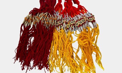 Rakhi For Sale, Colourful rakhis with blank space on white background