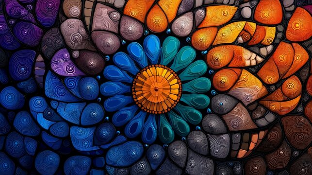 Aboriginal dreamtime painting, intricate dot patterns