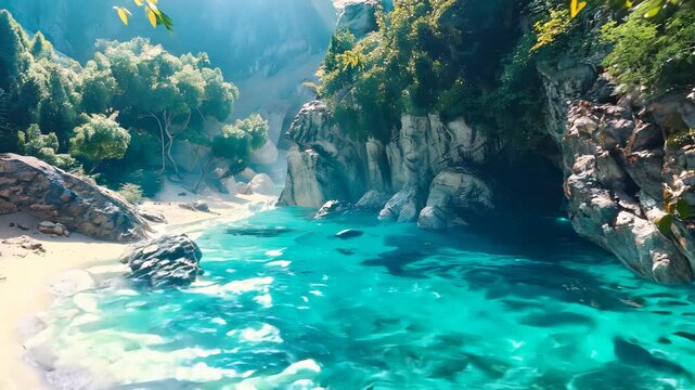 Secluded Coves And Bays Footage 4K