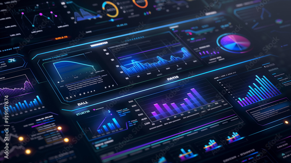 Aufkleber business data analysis dashboard showcasing revenue performance metrics, with elements like line cha