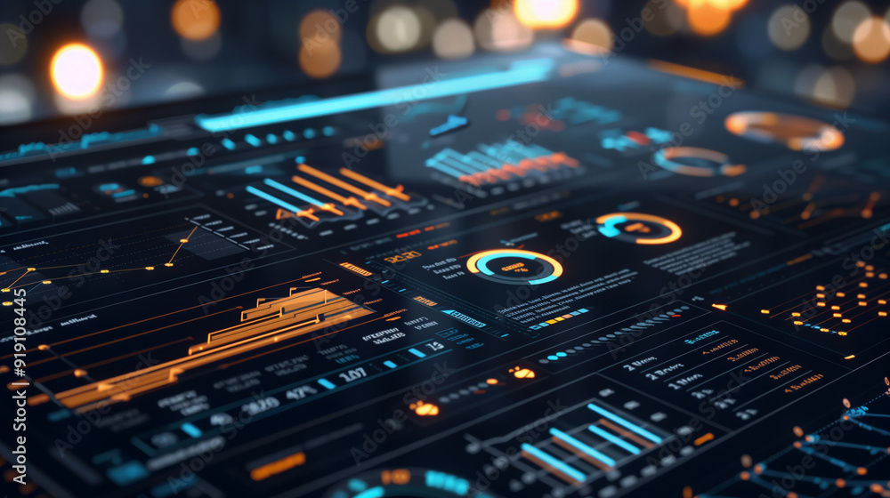 Aufkleber business data analysis dashboard showcasing revenue performance metrics, with elements like line cha
