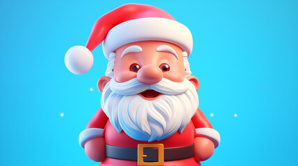 Obraz premium Cartoon 3D Santa Claus illustration picture 