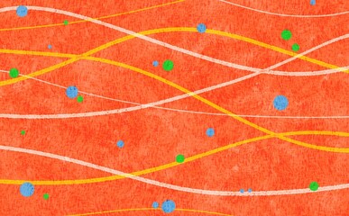 お祭り屋台の水風船をイメージした背景素材_オレンジ