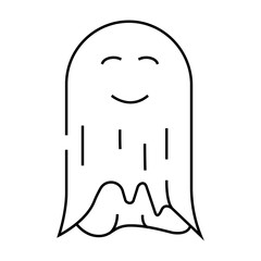 spirit ghost line icon vector. spirit ghost sign. isolated contour symbol black illustration