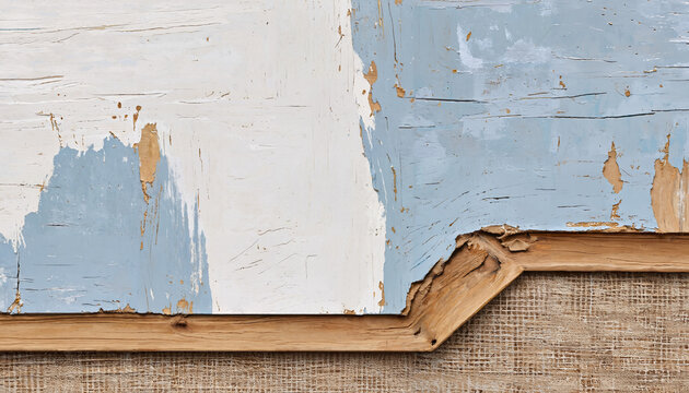 Peinture bleue &eacute;caill&eacute;e sur bois