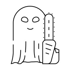 horror ghost line icon vector. horror ghost sign. isolated contour symbol black illustration
