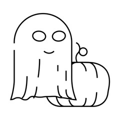 halloween ghost line icon vector. halloween ghost sign. isolated contour symbol black illustration