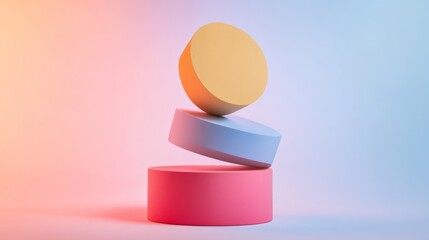 Abstract geometric shapes in harmonious alignment on a soft gradient background, conveying balance and symmetry.