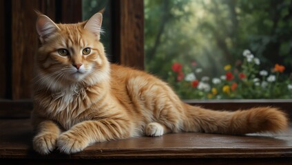 Fototapeta premium cat in the garden