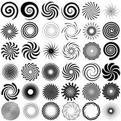 Spiral icon vector set. Volute illustration sign collection. Hypnotic Spiral symbol or logo.