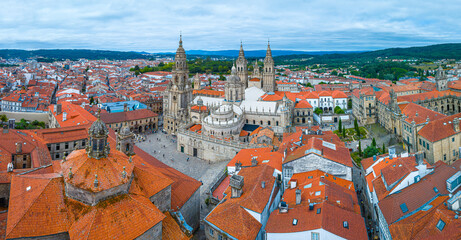 Obraz premium Santiago de Compostela, the province of A Coruña, is the capital of the autonomous community of Galicia, in northwestern Spain
