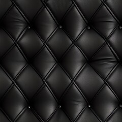 Black Leather Tufting, Seamless Tufting, Leather Texture, Upholstery with Buttons