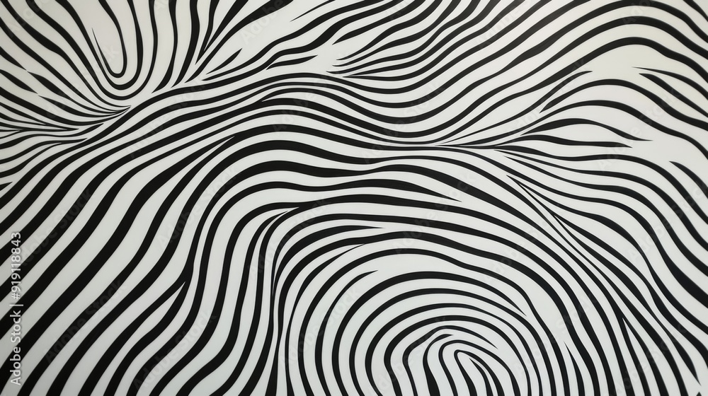 Poster an abstract line art pattern background with bold black lines on a white canvas, creating a striking