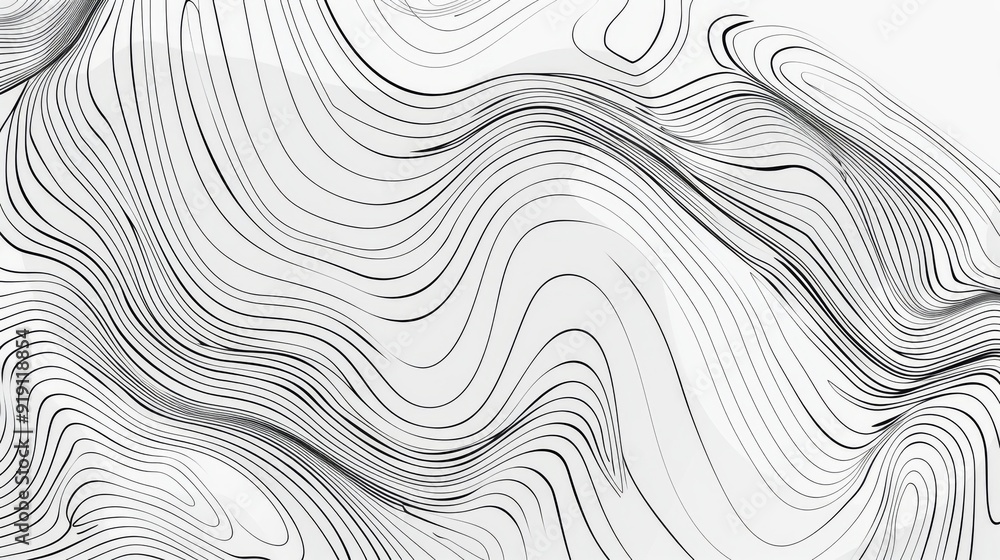 Poster an abstract line art pattern background with bold black lines on a white canvas, creating a striking
