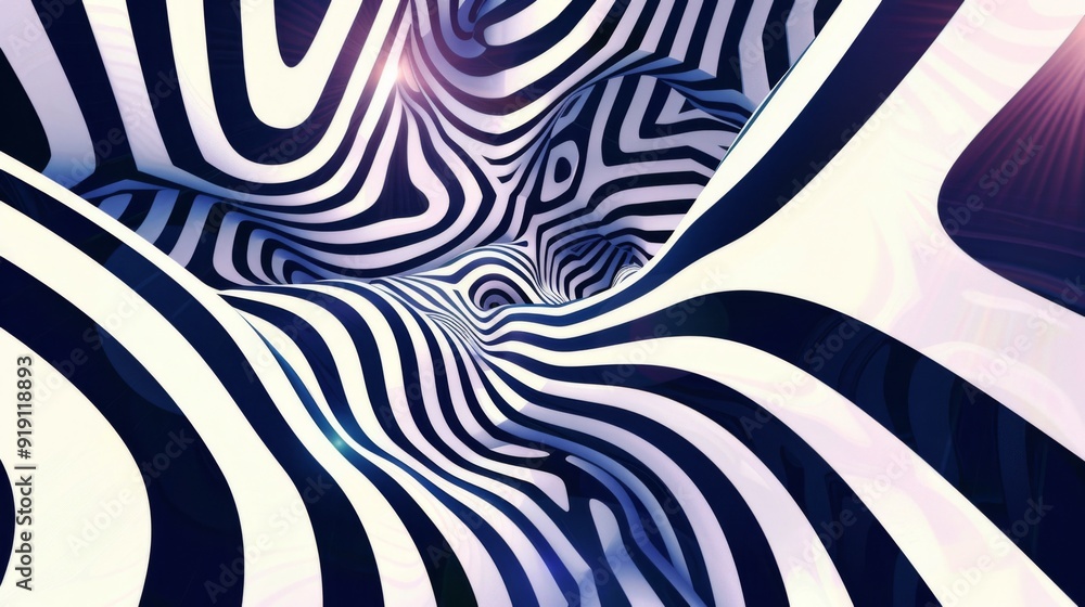 Poster an abstract optical illusion pattern background with bold lines and shapes, offering a dynamic and i