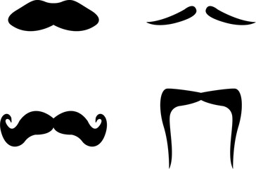 set of moustache vector image or clipart