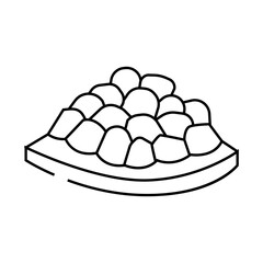 slice cut pomegranate line icon vector. slice cut pomegranate sign. isolated contour symbol black illustration