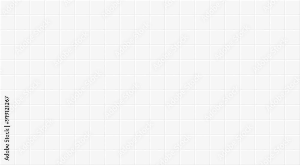 Wall mural Grey tile design for wall and floor in kitchen, bathroom, toilet and living room. Clean square ceramic tiled grid pattern. Vector illustration.