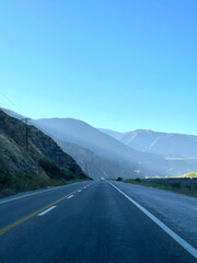 Empty road on the way to the Andes from Salta, Argentina