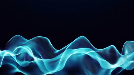 Obraz premium Electric currents forming intricate wave patterns in a dark background, representing the oscillation of modern technology