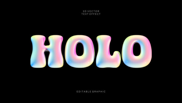 Holo 3d editable text effect