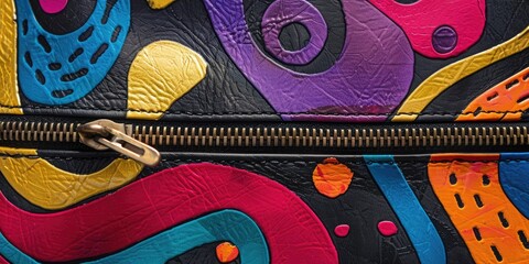 Colorful abstract pattern with a zipper.