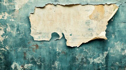 Obraz premium Vintage poster on a grunge wall with torn edges, crumpled paper texture, space for text