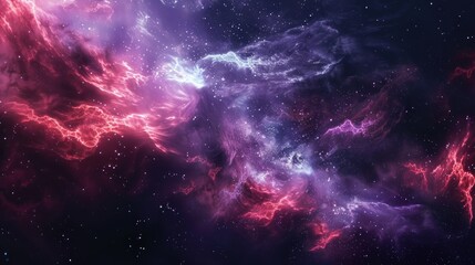 Fototapeta premium Cosmic Nebula with Swirling Clouds and Stars