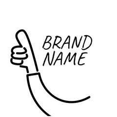 isolated linear icon hand gesture in doodle style in vector. icon template for app logo sticker poster print design