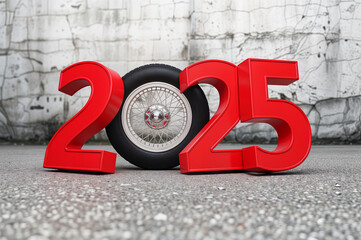 2025-Happy New Year Text 2025 3D text