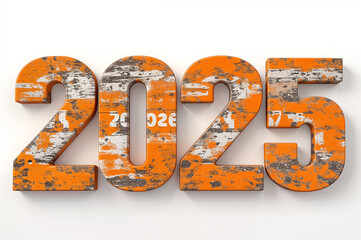 2025-Happy New Year Text 2025 3D text