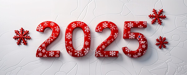 2025-Happy New Year Text 2025 3D text