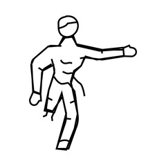 evil zombie line icon vector. evil zombie sign. isolated contour symbol black illustration