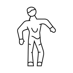 dead zombie line icon vector. dead zombie sign. isolated contour symbol black illustration