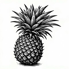 Obraz premium Pineapple line illustration.