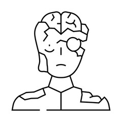 zombie monster line icon vector. zombie monster sign. isolated contour symbol black illustration