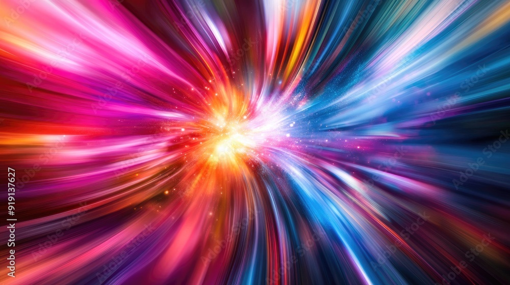 Poster abstract background with dynamic motion and vibrant hues. plenty of copy space in the middle.