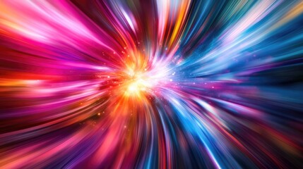 Abstract background with dynamic motion and vibrant hues. Plenty of copy space in the middle."