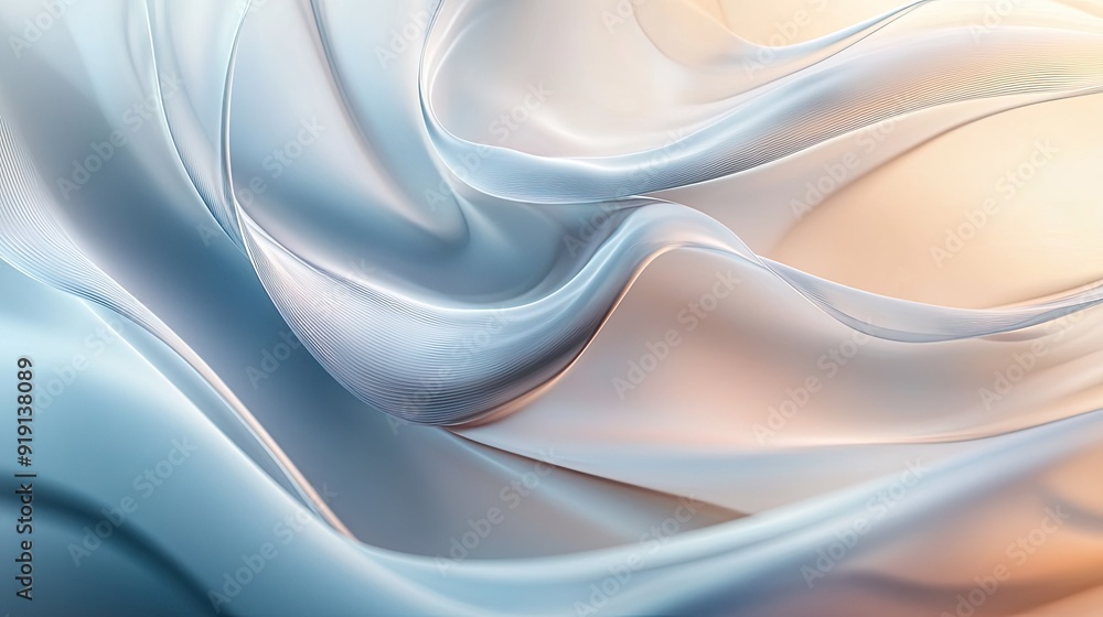 Poster Abstract background with smooth waves and gentle curves. Ample copy space in the center.