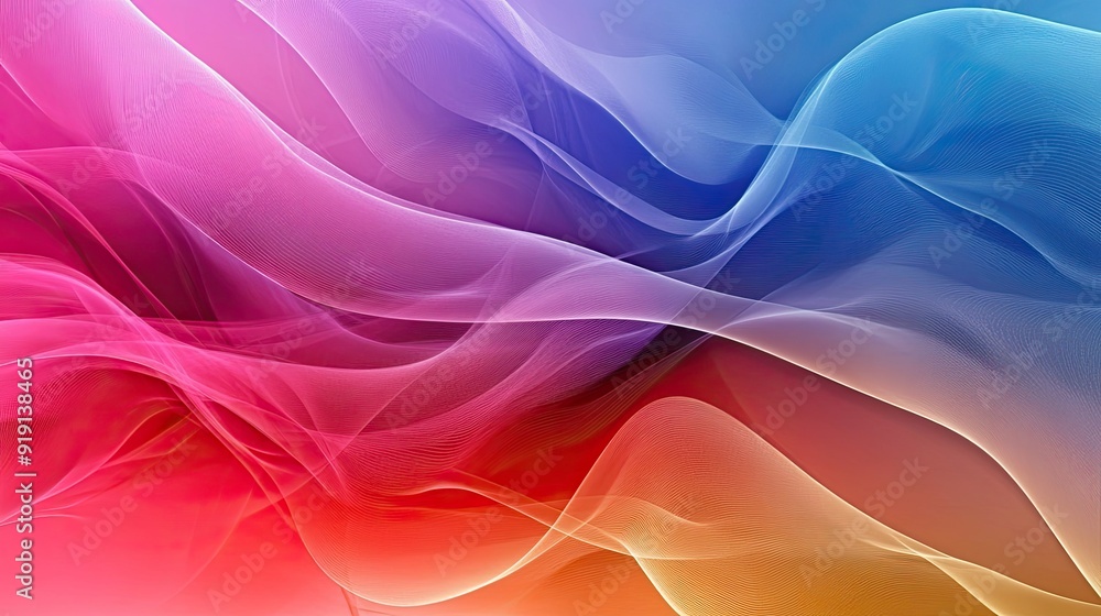 Poster abstract background with vibrant hues and flowing lines. ample copy space in the center.