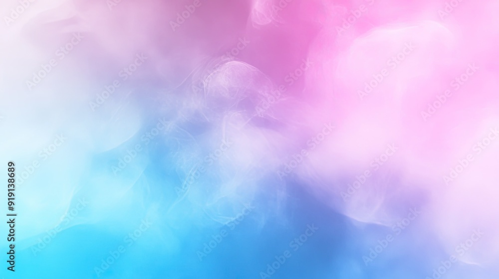 Poster abstract blurred gradient background with soft hues of blue and pink. ample copy space in the center