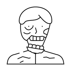 zombie scary line icon vector. zombie scary sign. isolated contour symbol black illustration