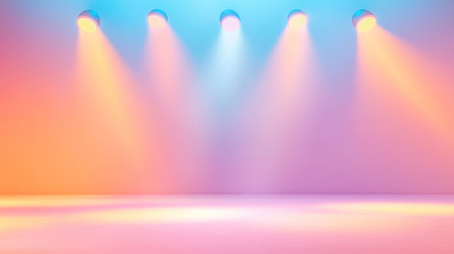 a stage with shining lights, congratulatory background for an award event, with lights, clean, simple background