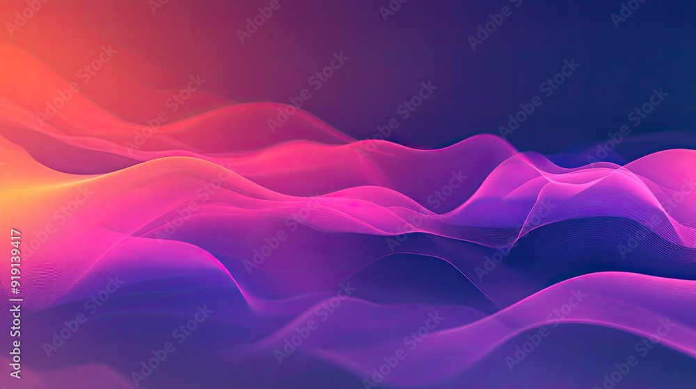 Aufkleber abstract digital landscape with vivid gradients and soft transitions. copy space on the top right.