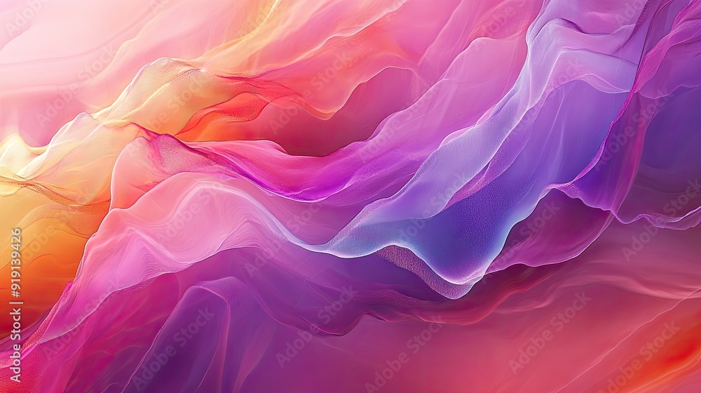 Aufkleber abstract digital landscape with vivid gradients and soft transitions. copy space on the top right.