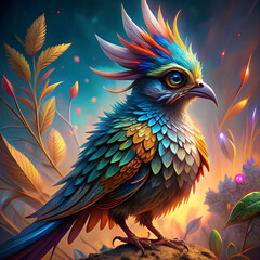 Fototapeta premium fantasy bird illustration