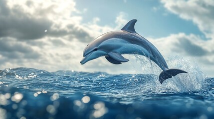 Fototapeta premium Playful Dolphin Leaps Out of the Ocean - Stunning Photo